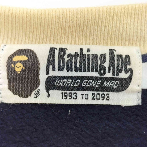 アベイシングエイプ A BATHING APE 21aw BAPE CHECK APE HEAD CREWNECK メンズ JPN:L