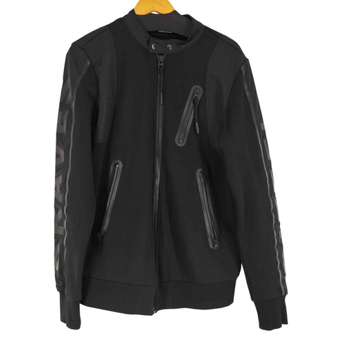 ディーゼル DIESEL ナイロン切り替え スウェットライダースジャケット メンズ L