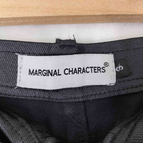 MARGINAL CHARACTERS コーティング加工 裾ジップ デニムパンツ メンズ