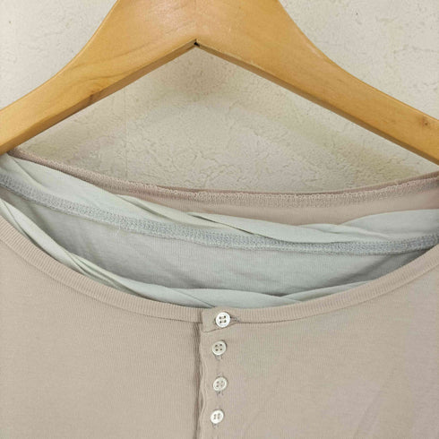 ビームスジャパン BEAMS JAPAN リブヘンリーネック + クルーネック Tシャツ レディース JPN:1