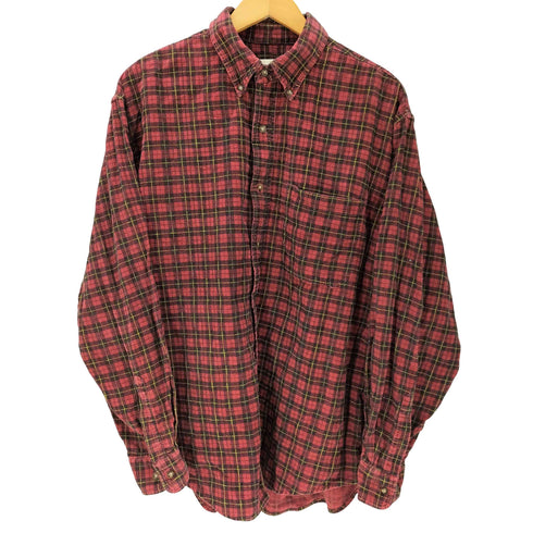 エディーバウアー Eddie Bauer 00S コットン L/S チェック フランネル シャツ メンズ import:M