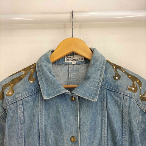 ダニエレアレッサンドリーニ DANIELE ALESSANDRINI スナップボタン スタッズ装飾 デニムジャケット レディース import:S
