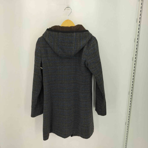 ヨークランド YORKLAND タータンチェック ウール ダッフルコート レディース 9