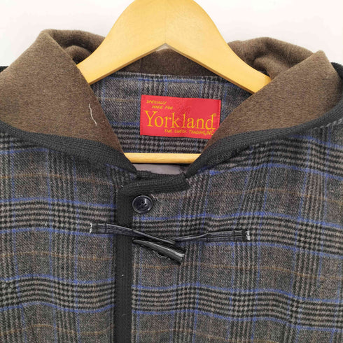 ヨークランド YORKLAND タータンチェック ウール ダッフルコート レディース 9