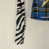 Zebra & Check Print Long Sleeve Cropped T-Shirt レディース