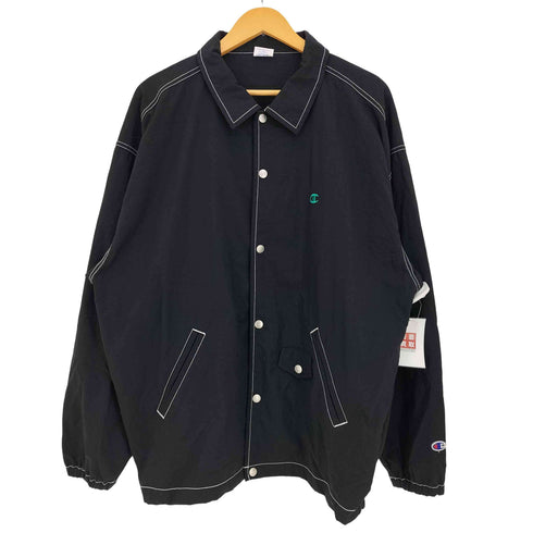 チャンピオン Champion 19aw ロゴ刺繍 白ステッチ ナイロン コーチジャケット メンズ import:XL