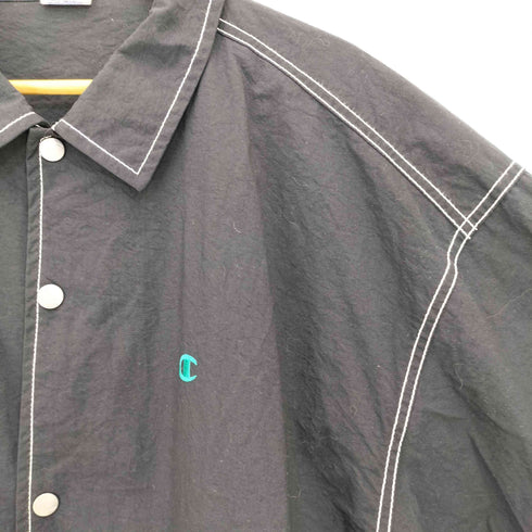 チャンピオン Champion 19aw ロゴ刺繍 白ステッチ ナイロン コーチジャケット メンズ import:XL