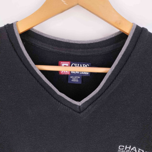 チャップスラルフローレン CHAPS RALPH LAUREN 90S Vネック コットンニット メンズ import:M