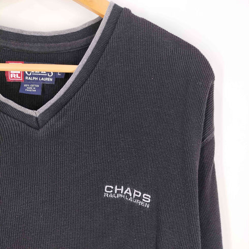 チャップスラルフローレン CHAPS RALPH LAUREN 90S Vネック コットンニット メンズ import:M