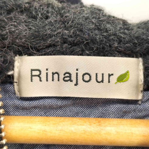 Rinajour 00s Y2K ダブルジップ 切替 ケーブル編み ニットフーディ レディース JPN:2