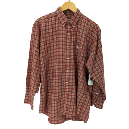 ステューシー Stussy 90s MADE IN USA ロゴ刺繍 チェック柄 BD 長袖ネルシャツ メンズ JPN:L