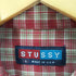ステューシー Stussy 90s MADE IN USA ロゴ刺繍 チェック柄 BD 長袖ネルシャツ メンズ JPN:L