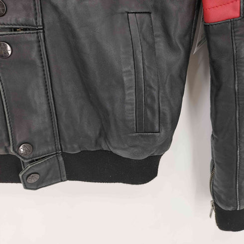 SURFACE TO AIR × Kid Cudi ジッパーディティール スタンドカラー バイカラーライダースジャケット Street メンズ XS