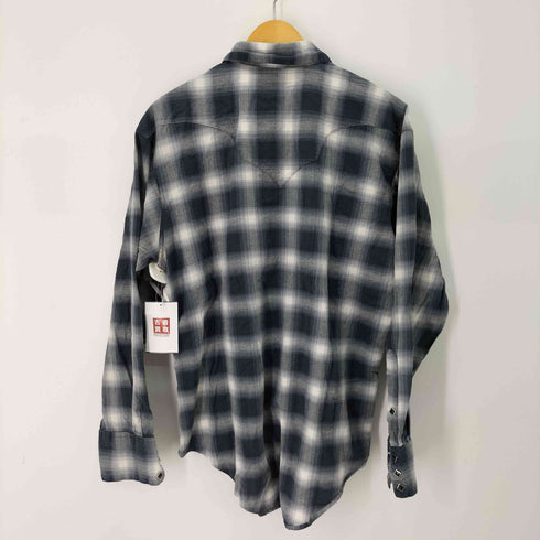 ROCKMOUNT 80s 襟芯 USA製 オンブレチェック ウエスタンシャツ メンズ JPN:M