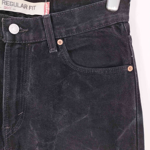 リーバイス Levis 00S メキシコ製 505 REGULAR FIT 後染めブラックデニム メンズ W30/L34