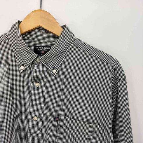 ポロジーンズカンパニーラルフローレン POLO JEANS COMPANY RALPH LAUREN 90s 星条旗 ギンガムチェック ボタンダウンシャツ ポロジン メンズ import:M