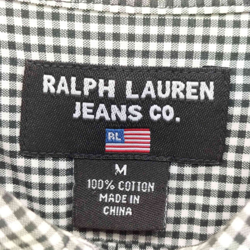 ポロジーンズカンパニーラルフローレン POLO JEANS COMPANY RALPH LAUREN 90s 星条旗 ギンガムチェック ボタンダウンシャツ ポロジン メンズ import:M