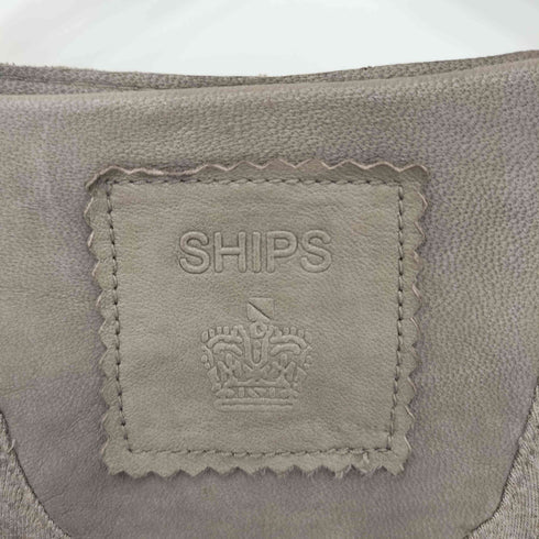 シップス SHIPS Lamb ノーカラー ダブルレザージャケット レディース