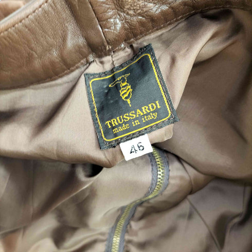 トラサルディ TRUSSARDI イタリア製 ナッパレザー ストレートパンツ レディース 46