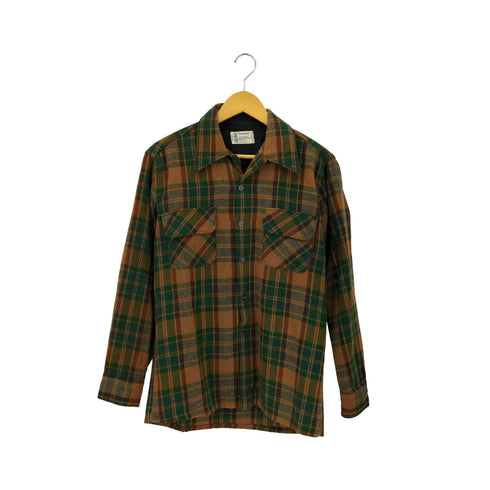ペニーズタウンクラフト PENNEYS TOWNCRAFT 60s ウール ネル チェック 開襟 オープンカラーシャツ メンズ M-15-15 1/2