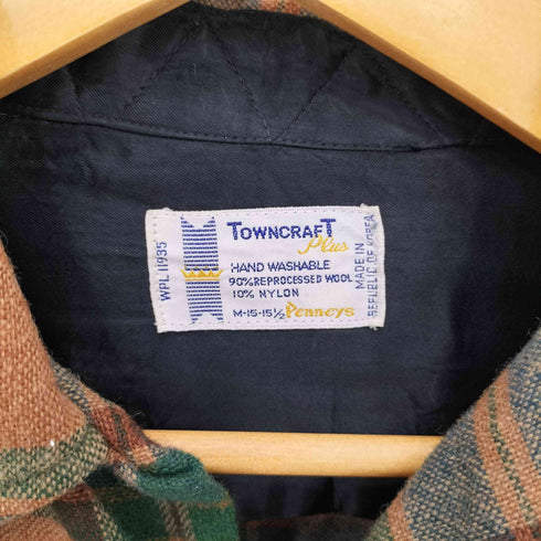 ペニーズタウンクラフト PENNEYS TOWNCRAFT 60s ウール ネル チェック 開襟 オープンカラーシャツ メンズ M-15-15 1/2