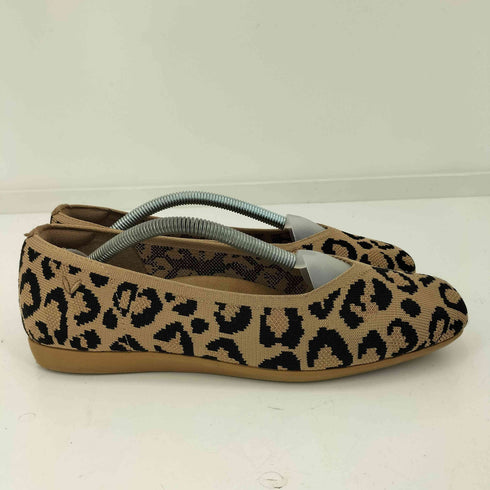 VIVAIA Square toe ultra-lightweight thick sole flat shoes スクエアトゥ レオパード柄 パンプス レディース 38.5