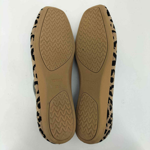 VIVAIA Square toe ultra-lightweight thick sole flat shoes スクエアトゥ レオパード柄 パンプス レディース 38.5