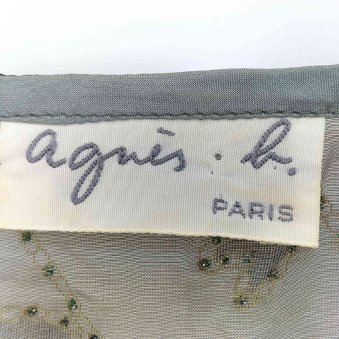 アニエスベー agnes b. フランス製 総柄 コットン シースルー ノースリーブワンピース レディース JPN:1
