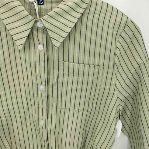 P.W.Classic ストライプ クロップドシャツ レディース import:M