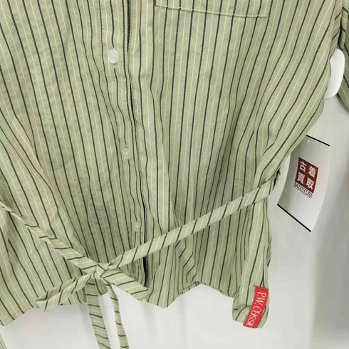 P.W.Classic ストライプ クロップドシャツ レディース import:M