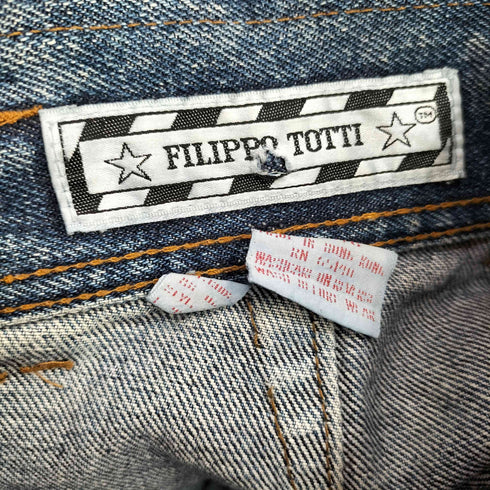FILIPPO TOTTI ハイウエスト ウォッシュ加工 タックデニムパンツ レディース
