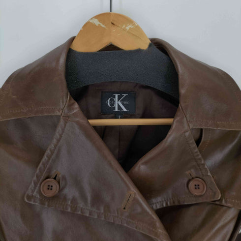 カルバンクライン CALVIN KLEIN カウレザートレンチコート レディース 2