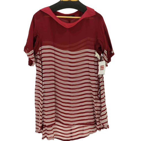 アンダーカバー UNDERCOVER 11SS シースルーボーダーシフォン半袖ワンピース レディース JPN:1