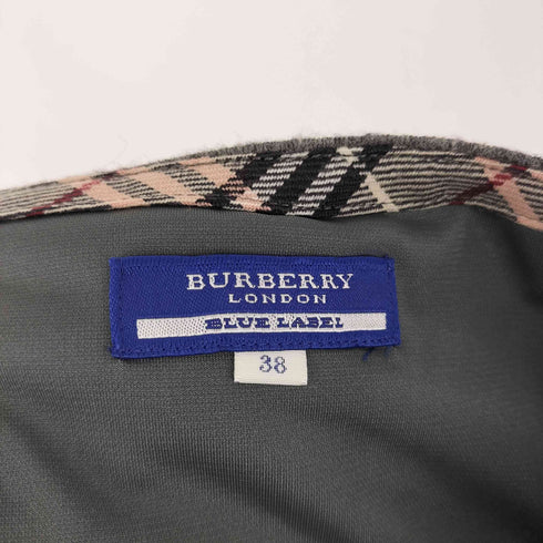 バーバリーブルーレーベル BURBERRY BLUE LABEL プリーツデザインウールスカート レディース EUR:38