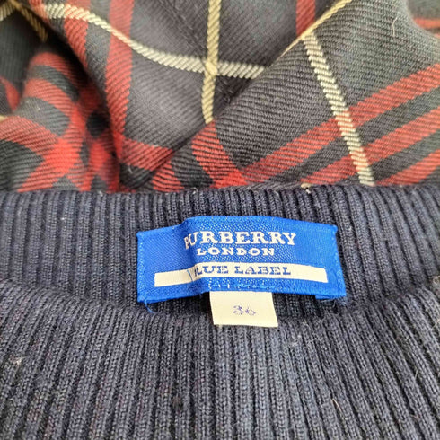 バーバリーブルーレーベル BURBERRY BLUE LABEL ノバチェック柄 リブスカート レディース 36