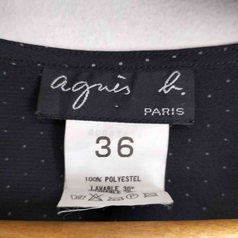 アニエスベー agnes b. ドット柄 ノースリーブワンピース レディース FR:36