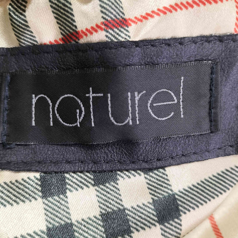 NOTUREL 裏地ノヴァチェック 比翼デザインレザーブルゾン メンズ