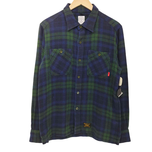 ダブルタップス WTAPS ブラックウォッチ フロントポケット L/S チェック ネルシャツ メンズ S