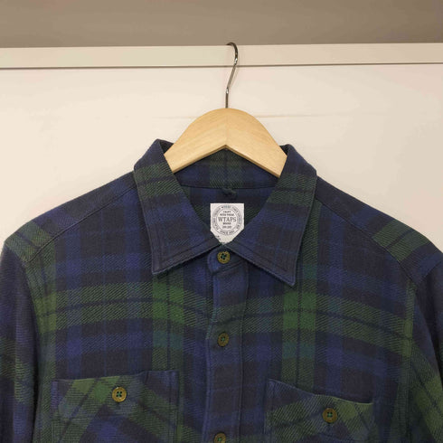 ダブルタップス WTAPS ブラックウォッチ フロントポケット L/S チェック ネルシャツ メンズ S
