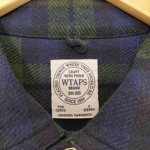 ダブルタップス WTAPS ブラックウォッチ フロントポケット L/S チェック ネルシャツ メンズ S