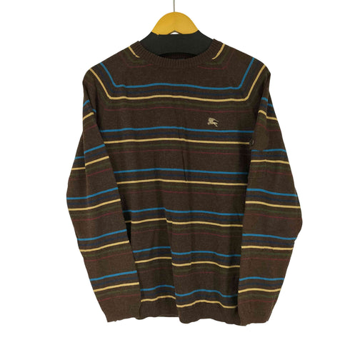 バーバリーブルーレーベル BURBERRY BLUE LABEL ワンポイントロゴ刺繍 L/S ボーダーニット レディース import:M
