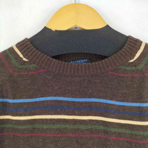 バーバリーブルーレーベル BURBERRY BLUE LABEL ワンポイントロゴ刺繍 L/S ボーダーニット レディース import:M