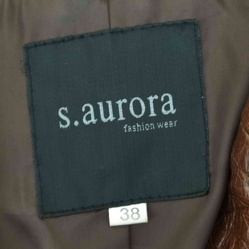 S.AURORA レザーコート レディース 38