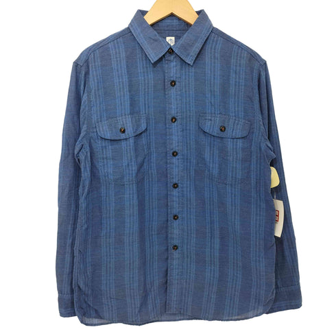 カトー KATO フラップポケット 猫目ボタン ストライプ L/S シャツ メンズ JPN:M