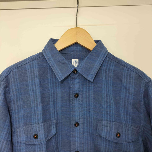 カトー KATO フラップポケット 猫目ボタン ストライプ L/S シャツ メンズ JPN:M