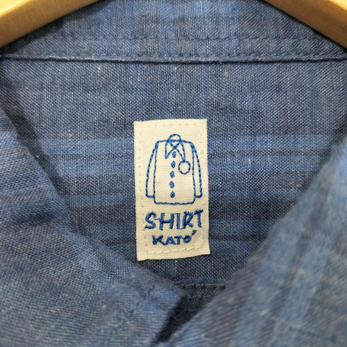 カトー KATO フラップポケット 猫目ボタン ストライプ L/S シャツ メンズ JPN:M