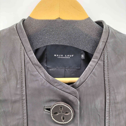 NAJA LAUF レザーノーカラージャケット レディース 36