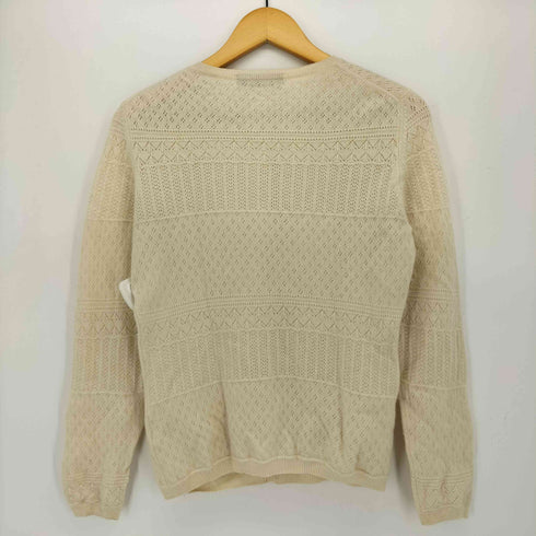 Clothing Collection カシミヤ100 レース ニットカーディガン レディース JPN:L