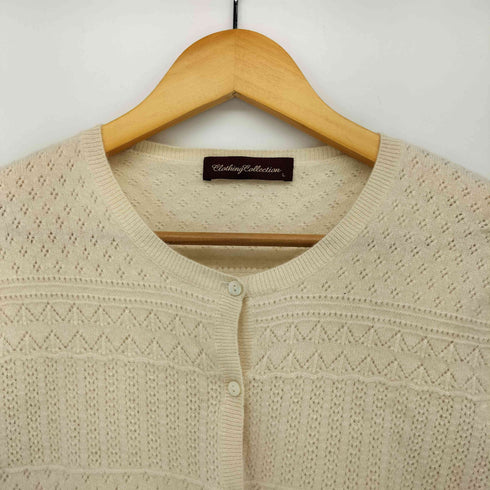 Clothing Collection カシミヤ100 レース ニットカーディガン レディース JPN:L