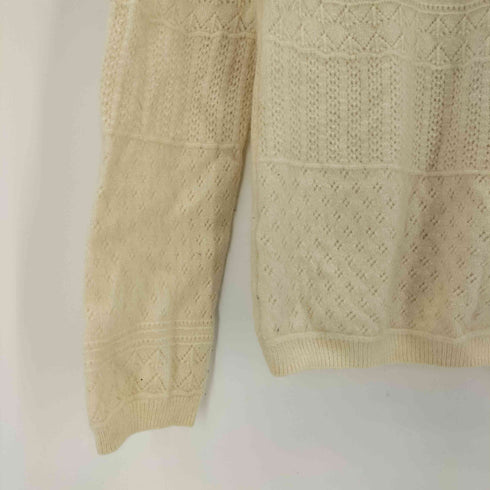 Clothing Collection カシミヤ100 レース ニットカーディガン レディース JPN:L